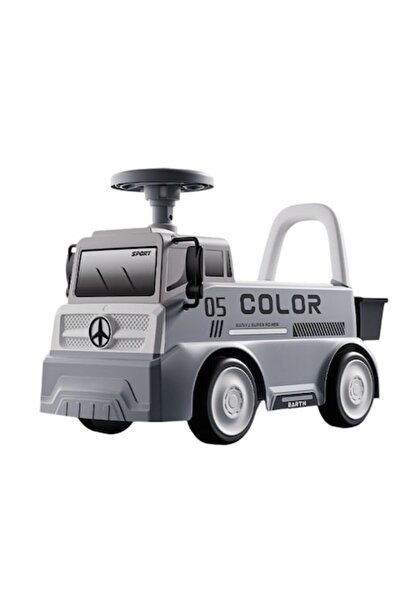 LEIBOO Masinuta cu Volan tip Camion, Claxon, Muzica, 3 ani, Gri