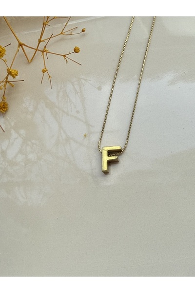 Blotch Stylish and Elegant Tiny F Letter Steel Necklace 0.90 cm