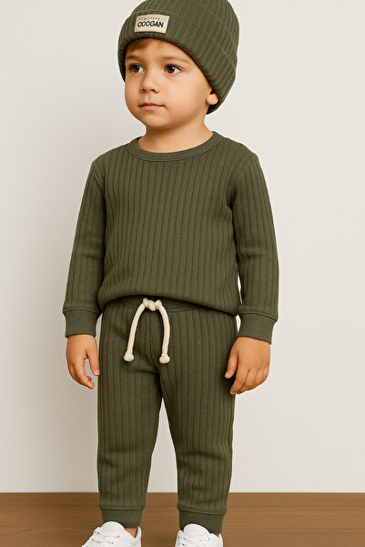 Bubito Hat Baby&Child Top and Bottom 3-Piece Set-Green