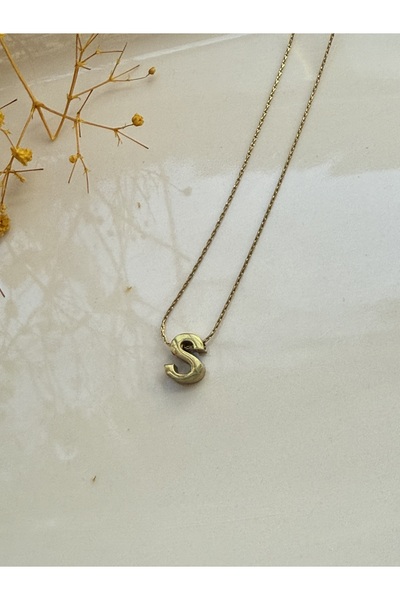 Blotch Stylish and Elegant Tiny S Letter Steel Necklace 0.90 cm