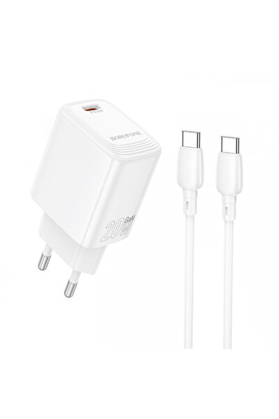 Borofone Incarcator Retea Cu Cablu USB-C BN26 Fuente, 20W, 3A, 1 x USB-C, Alb