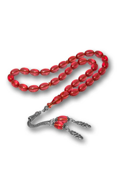 KOVAC Fire Amber Rosary with Silver Tassels