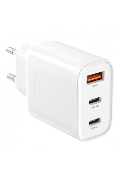 OEM XO Design L117 Τροφοδοτικό, 45W, 3A, 1 θύρα USB-A - 2 θύρες USB-C, Λευκό