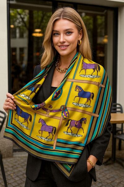 FELLMENS Eșarfă de damă cu model FLR9 90x90 cm