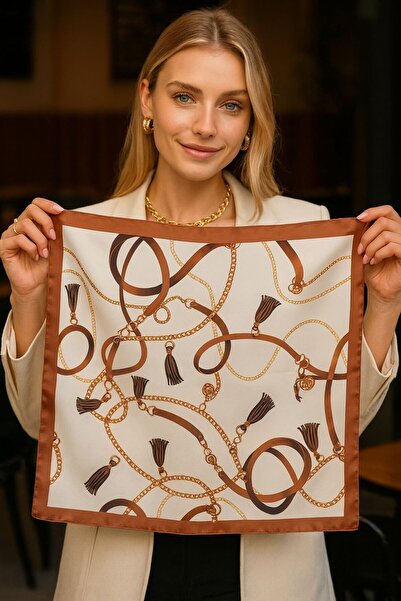 FELLMENS وشاح نسائي منقوش FLR11 مقاس 50x50 سم