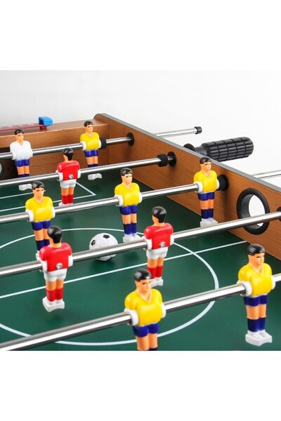 GOLD MARKET Football Table with 6 Handles and Short Table Legs, Metal, Wood and ABS, Field and 18 Players,