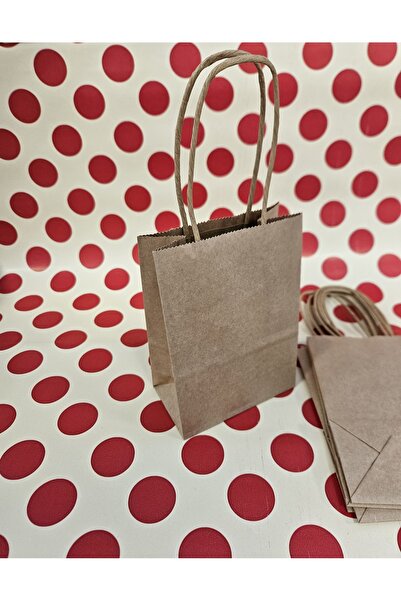 Nedi Büküm Saplı Karton Hediye Çantası 12x15x6cm (12adet)