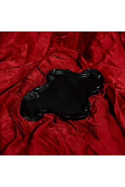 Milo Art El Yapımı Siyah Dekoratif Tepsi Sunumluk Altlık Takı Tabağı Organize...