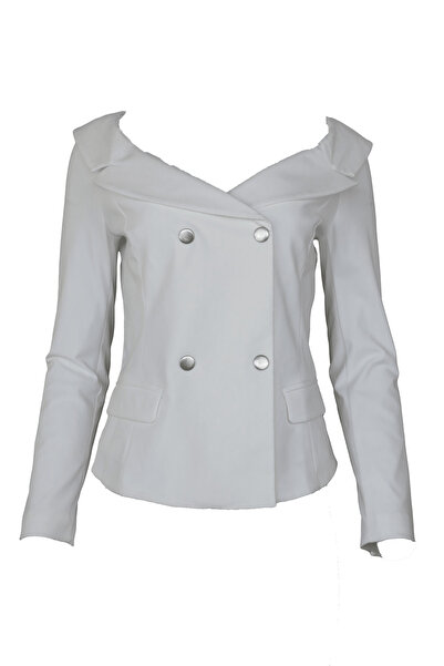ONLY Blazer Sexy Shoulder White - M, White, polyester nylon spandex