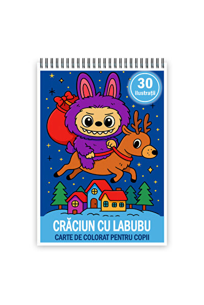 Legendary Gifts Carte de colorat pentru copii, 30 de ilustrații Crăciun cu La...