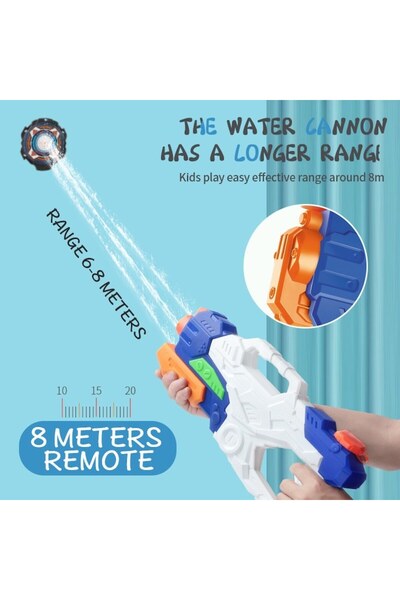 GOLD MARKET Pistol cu apa pentru copii, rezervor 1000 ml, Albastru Nautic 6+, 3 Duze