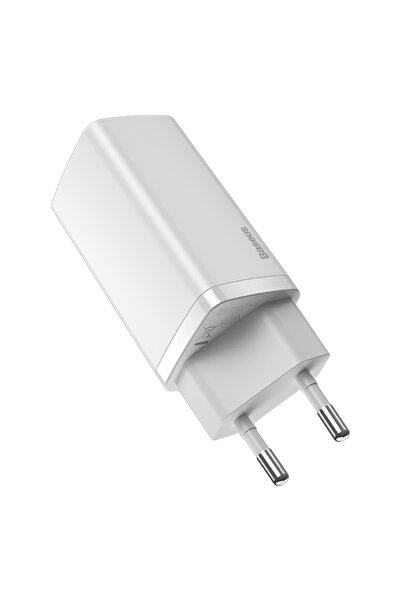 Baseus Încărcător Retea GaN2 Lite, 65W, 3A, 1 x USB-A - 1 x USB-C, Alb CCGAN2...