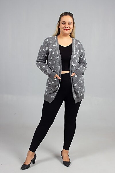 Truva XXL Gray and Soft! Bearded Knitwear Cardigan