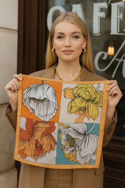 FELLMENS Eșarfă de damă cu model FLR8 50x50 cm