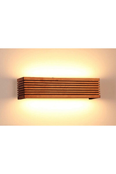 Aysem Wood Duvar Apliği Yansıtma Tasarımlı Çift Yönlü Ahşap Salon Hol Cafe Otel Duvar Apliği