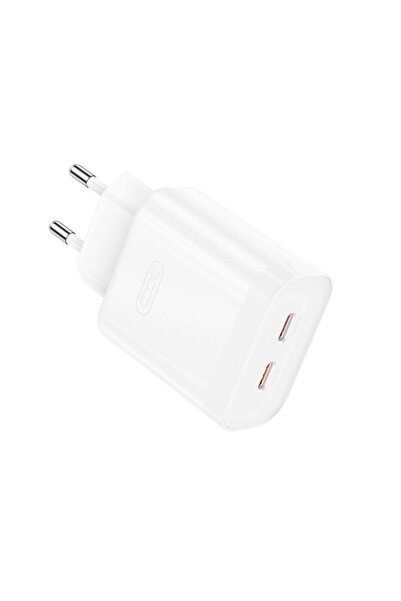 OEM XO Design L105 Τροφοδοτικό, 35W, 3A, 2 X USB-C, Λευκό