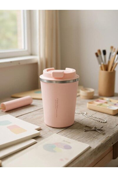 Pinkaholic قارورة قهوة من الفولاذ المقاوم للصدأ من بينكاه، سعة 350 مل، لون وردي - PKH-PJ-3548-L