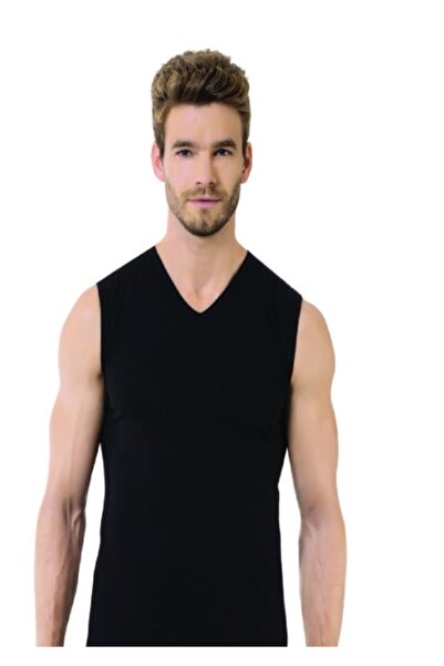 NightLove Öztaş Men's Ribbed Sleeveless V-Neck Undershirt 1057-A