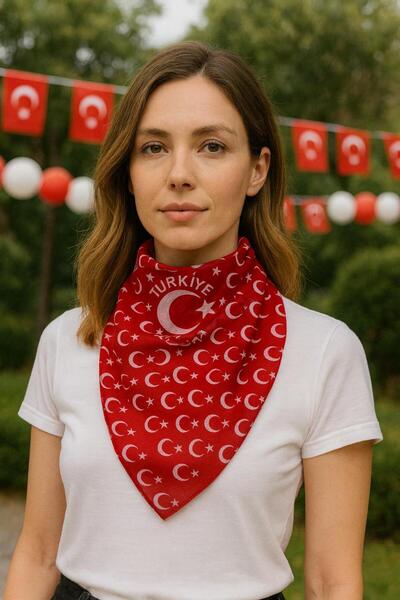 sema aksesuar Kırmızı Türk Bayraklı Bandana – Milli Bayram Fuları (23 Nisan, ...