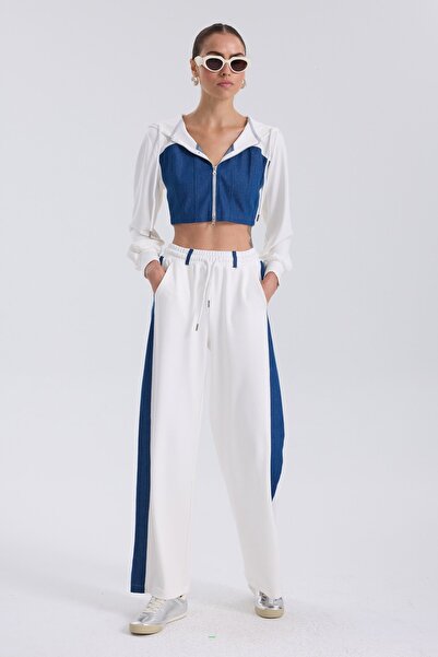 What's Up Σετ αθλητικής φόρμας με κουκούλα WhatsUp Denim - Μπλε-Λευκό