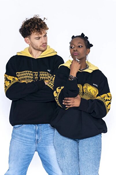 Nani Collection Siyah Ejderha Desenli Oversize Erkek Sweatshirt(XL)