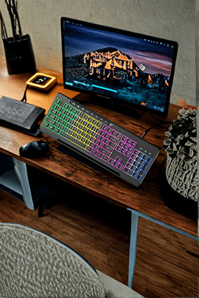 ForWhat Büro Ev Ofis Bilgisayar Klavyesi için Kablolu Gaming Keyboard