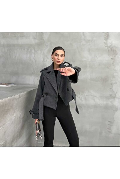 Azra Moda Style Trend Short Cashmere Coat Women