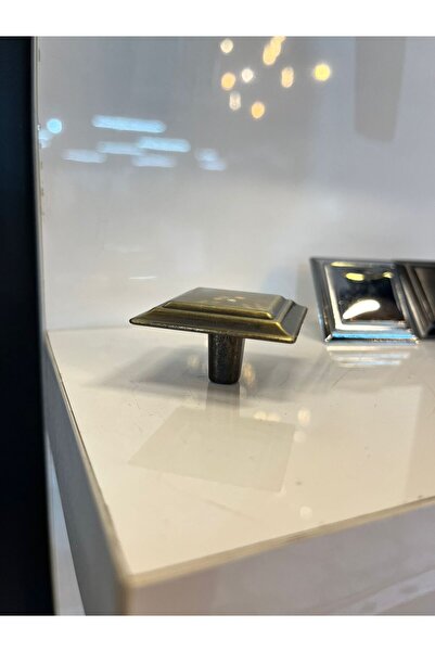 Taşkın Aksesuar Pyramid Metal Knob Handle Antique Yellow Modern Furniture Handle Cabinet Drawer Door Tv Unit Nightstand Console