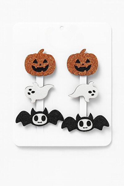 Magu Halloween Themed Glowing Ornament Set – 6-Piece Decorative Cotton Accessories with Pumpkin, Ghost, and Bat Figures