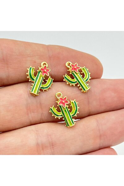 yfhobi 1 Adet - Üç Boyutlu Mineli Kaktüs Desen Uç, Charm Uç, Altın Kaplama 1....