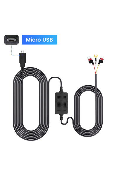 choice2 مجموعة كابلات توصيل سلكية ميكرو USB 3A 3.5 متر وكاميرا سيارة DVR 12-2...