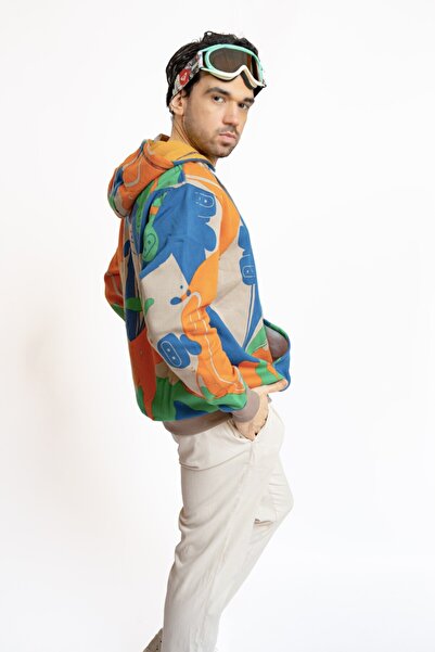 Nani Collection Renkli Desen Oversize Unisex Sweatshirt(L)