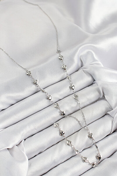 Skygo Brass Zircon Stone Heart Model Silver Color Y Necklace - Tj-Bko10456