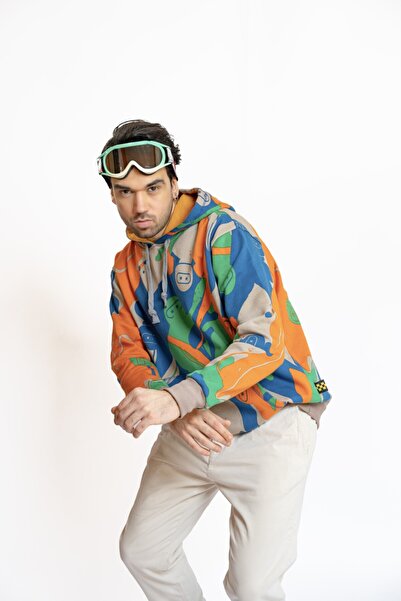 Nani Collection Renkli Desen Oversize Unisex Sweatshirt(L)