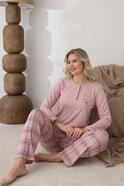 lindros Γυναικείο Σετ Πιτζάμες ΧΕΙΜΕΡΙΝΟ ΒΑΜΒΑΚΙ ΜΕ ΚΟΥΜΠΙΑ ΚΑΤΑΣΚΕΥΑΣΜΕΝΟ ΜΕ...