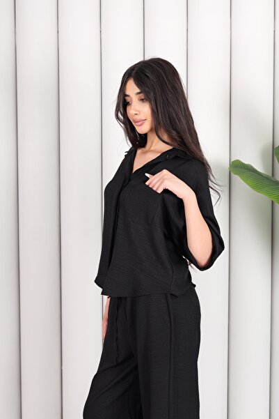 Modax Bluză Pantaloni Set din două piese de in