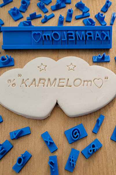 Karmelom Studio Italic Font Letter and Number 86 Piece Stampa Printing Set - for Cookies & Sugar Dough and Soap