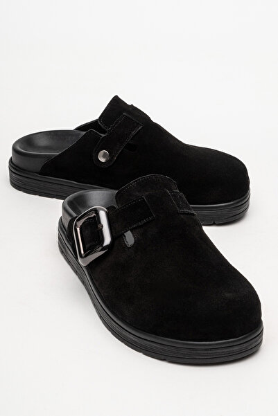 PASSAGE SHOES Women's Genuine Leather Daily Slippers 6333 Black Suede