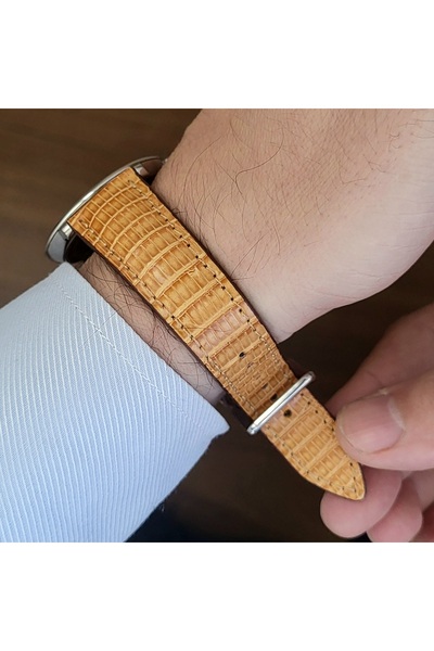 Onywatch حزام ساعة من جلد الإغوانا الحقيقي مقاس 19 مم، حزام ساعة جلدي مقاس 19...