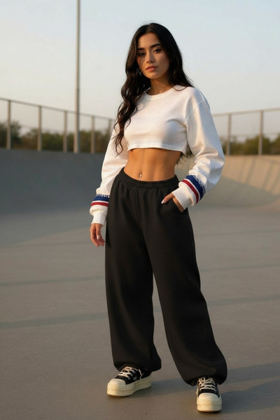 BSBSPOR Χειμώνας επένδυση fleece Ανδρικά Γυναικεία Φαρδιά Φαρδιά Φούτερ Φούτερ Jogger Μαύρο Γκρι Καπνιστό oversized