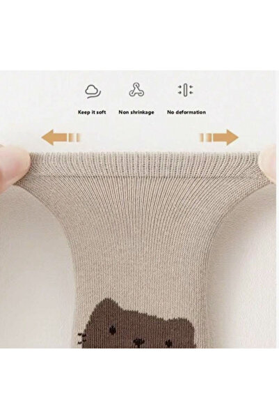 Genaric 5 Pairs of Animal Patterned Socks for Toddlers, Knitted Fabric Socks That Don't Slip, Cute Cartoon S