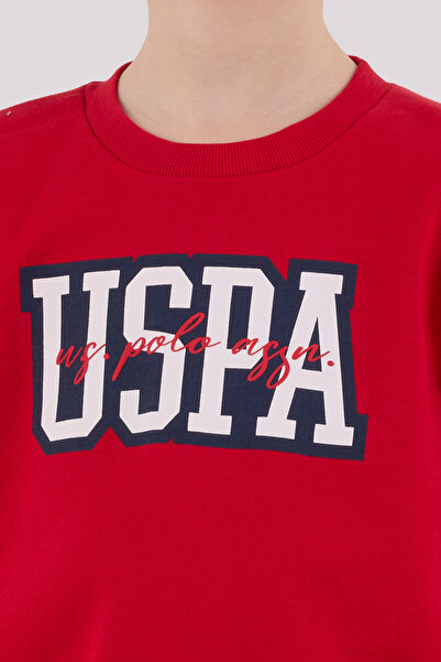 U.S. Polo Assn. Boys' Crew Neck 3 Thread Printed Top and Bottom Set Th13Vl2Vrpol