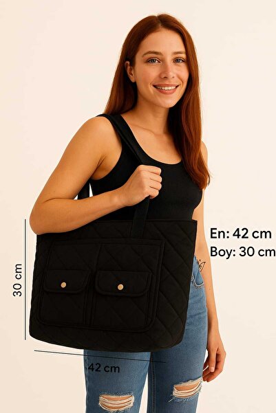 Sofia حقيبة ماسنجر نسائية يومية من القماش الأسود المنفوش مبطنة