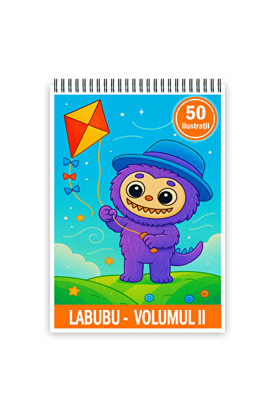 Legendary Gifts Carte de colorat pentru copii, 50 de ilustrații Labubu - Volumul II, 106 pagini Format: A3