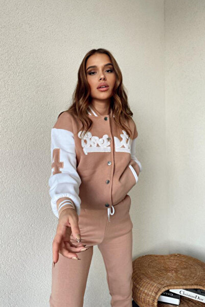 FashionForYou Boston cotton padded tracksuit, wide-cuff trousers and buttoned...