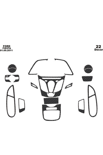 Marscockpitdesign غطاء كونسول فورد فييستا 2010 22 قطعة