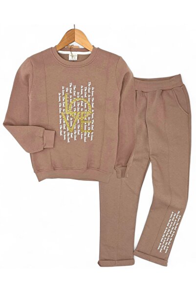 voyyo kids baby Girl's Printed Winter 3-Thread Sh Fleece-Lined 10-11-12-13-14 Years Old Lower Top Tracksuit Set