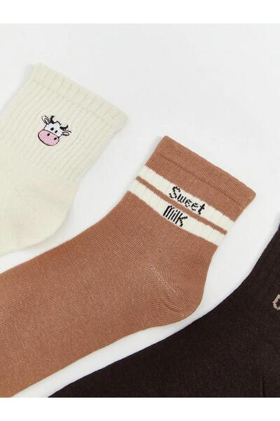 LC Waikiki Печатни дамски чорапи, 3 чифта (W5)