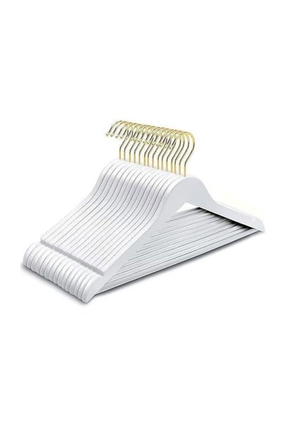 Faravis Atelier 10 Pieces Wooden Varnished Hangers Clothes Shirt Clothing Hanger Polished Premium Quality