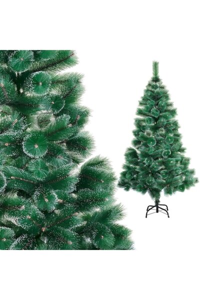 GOLD MARKET Brad Artificial de Craciun tip Pin, 210 cm, Verde Nins, suport metalic, Interior / Exterior